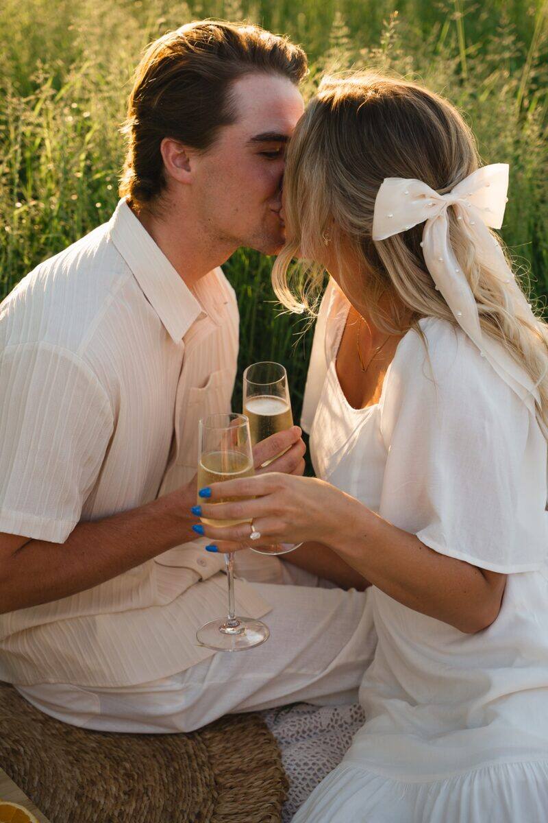 Couple celebrating together
