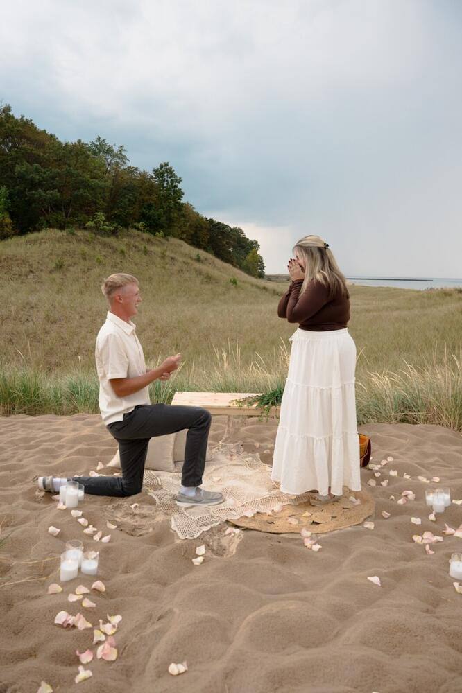 Surprise beach proposal