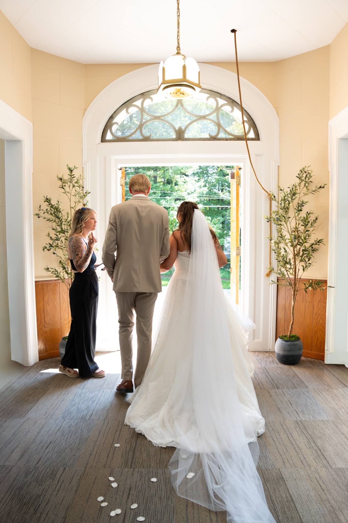 Bride walking into the ceremony with her father