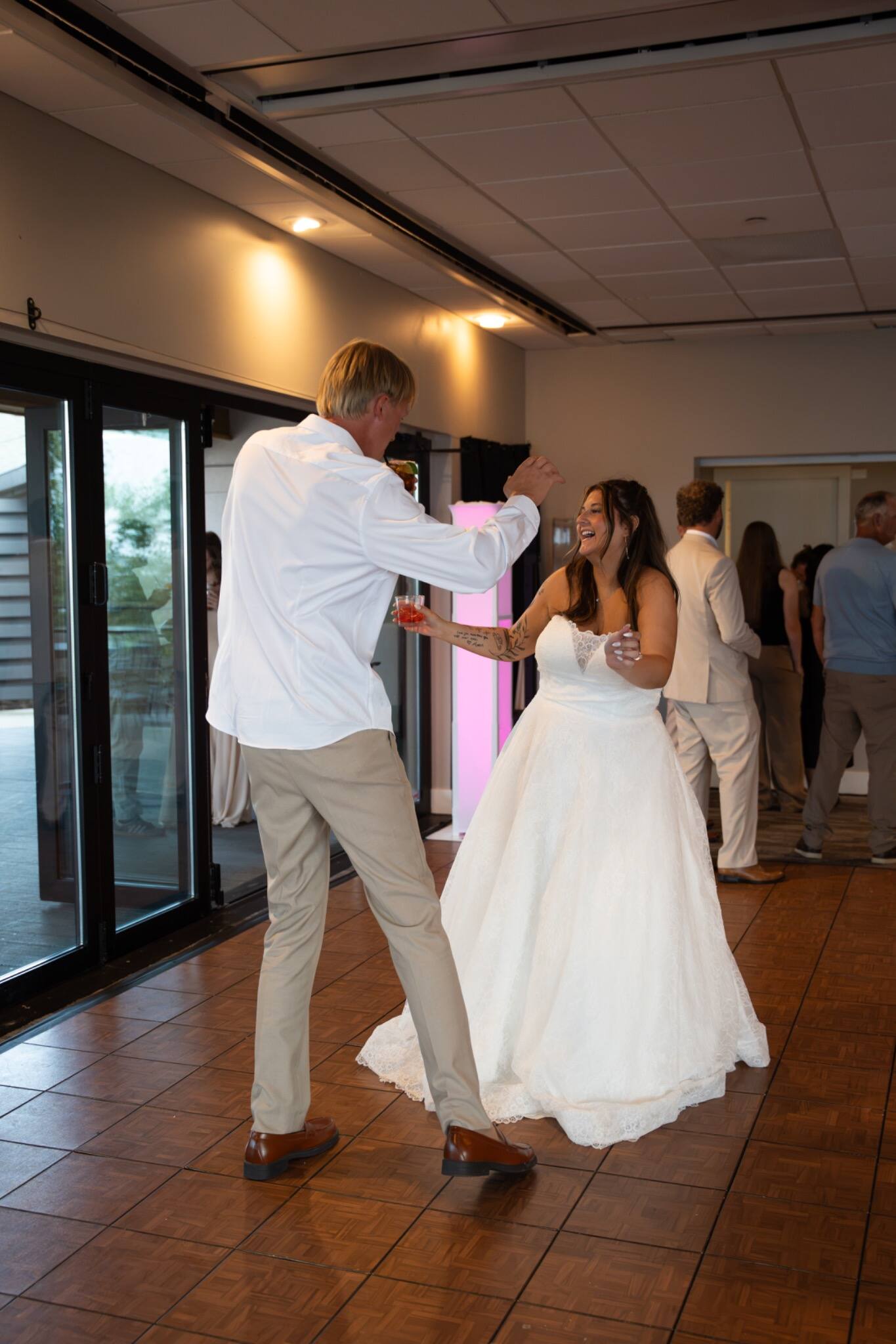Bride and groom dancing at their reception